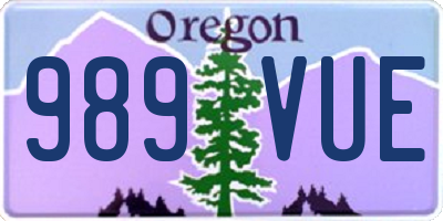 OR license plate 989VUE