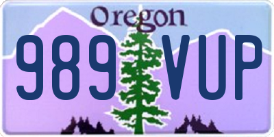 OR license plate 989VUP