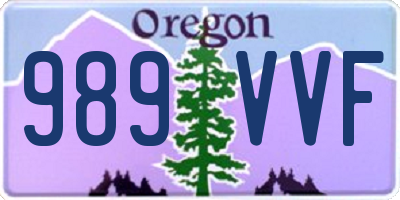 OR license plate 989VVF