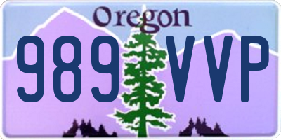 OR license plate 989VVP