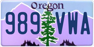 OR license plate 989VWA