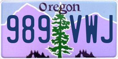 OR license plate 989VWJ
