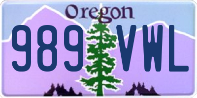 OR license plate 989VWL