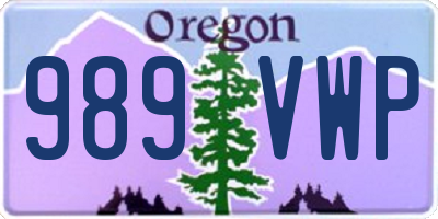 OR license plate 989VWP