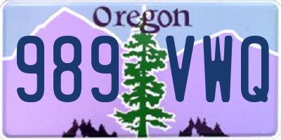 OR license plate 989VWQ