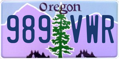 OR license plate 989VWR