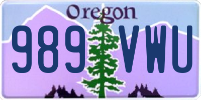 OR license plate 989VWU