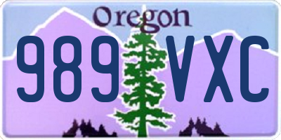 OR license plate 989VXC
