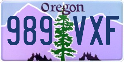 OR license plate 989VXF