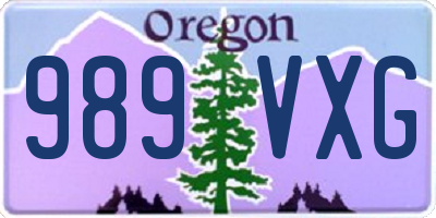 OR license plate 989VXG