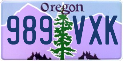 OR license plate 989VXK