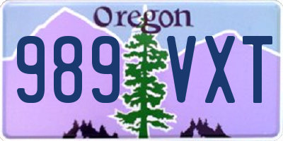 OR license plate 989VXT