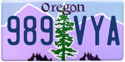 OR license plate 989VYA