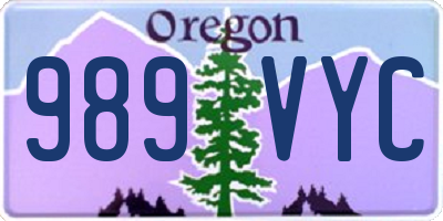 OR license plate 989VYC