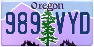 OR license plate 989VYD