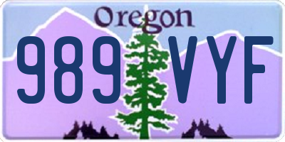 OR license plate 989VYF