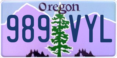 OR license plate 989VYL