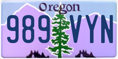 OR license plate 989VYN