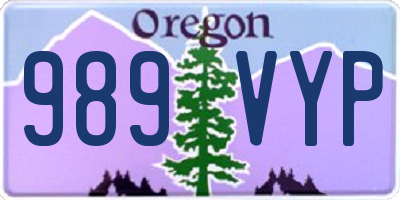 OR license plate 989VYP