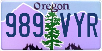 OR license plate 989VYR