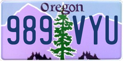 OR license plate 989VYU