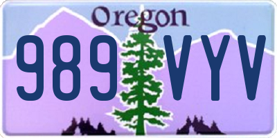 OR license plate 989VYV