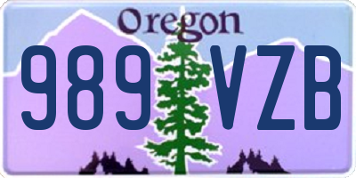 OR license plate 989VZB