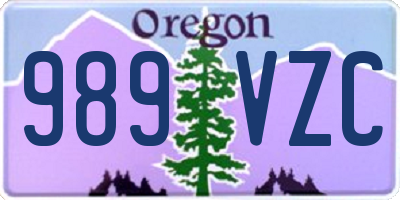OR license plate 989VZC