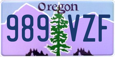OR license plate 989VZF