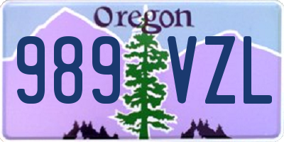 OR license plate 989VZL
