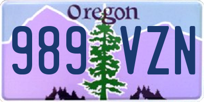 OR license plate 989VZN