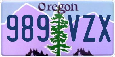 OR license plate 989VZX