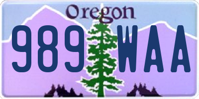 OR license plate 989WAA