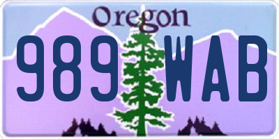 OR license plate 989WAB