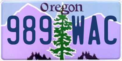 OR license plate 989WAC
