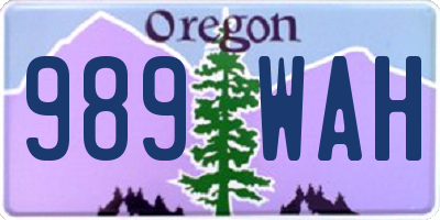 OR license plate 989WAH