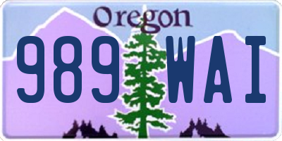 OR license plate 989WAI