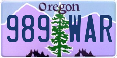 OR license plate 989WAR