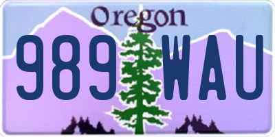 OR license plate 989WAU