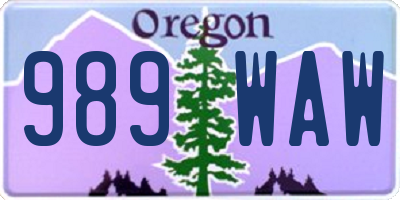 OR license plate 989WAW