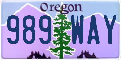 OR license plate 989WAY