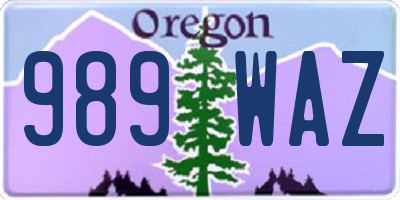 OR license plate 989WAZ