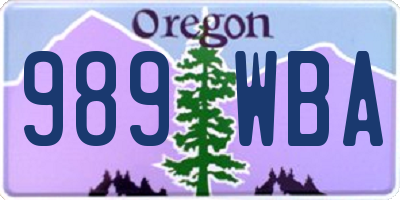 OR license plate 989WBA