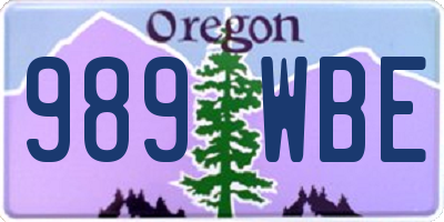 OR license plate 989WBE