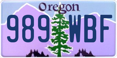 OR license plate 989WBF