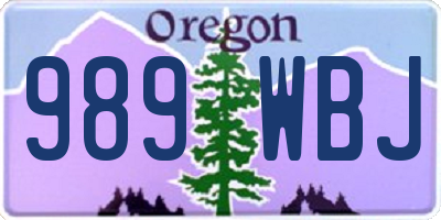 OR license plate 989WBJ