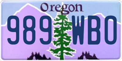 OR license plate 989WBO