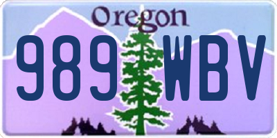 OR license plate 989WBV