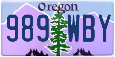 OR license plate 989WBY