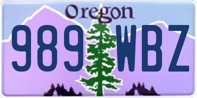 OR license plate 989WBZ